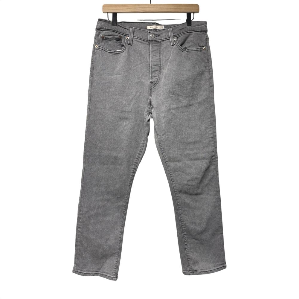 Levi’s Wedgie Straight Leg Jeans Women’s 32x28 Gray High Rise Denim Button Fly